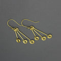 Handcrafted Triple Spiral Dangle Earrings in Brass