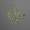 Handcrafted Brass Chandelier Earrings with Czech Glass Beads