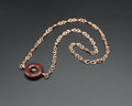 Handcrafted Red Jasper and Hematite Necklace with Copper Infinity Link Chain, 18"