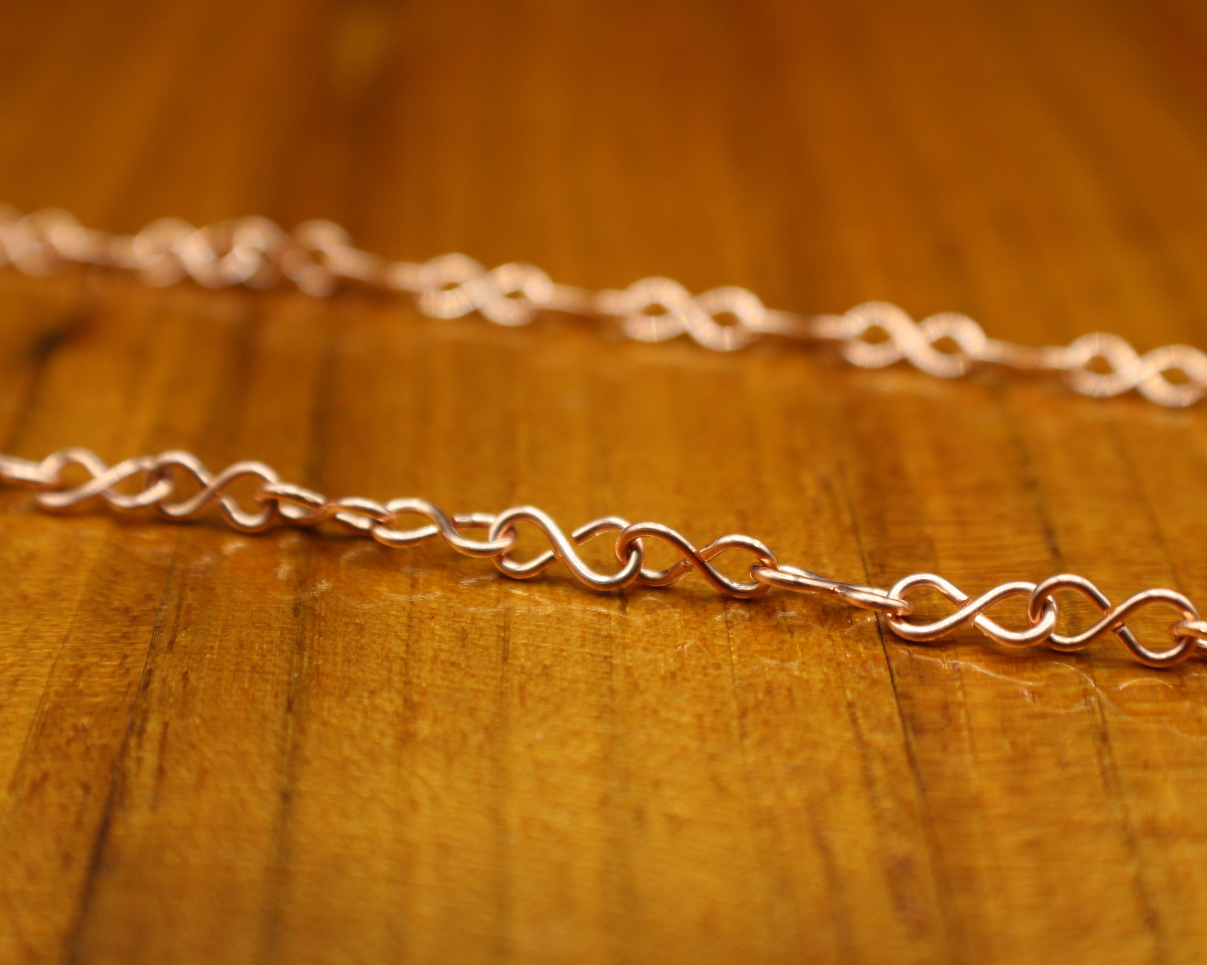 Handcrafted Red Jasper and Hematite Necklace with Copper Infinity Link Chain, 18"