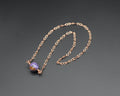 Handcrafted Purple Jasper Necklace with Copper Infinity Link Chain, 18"