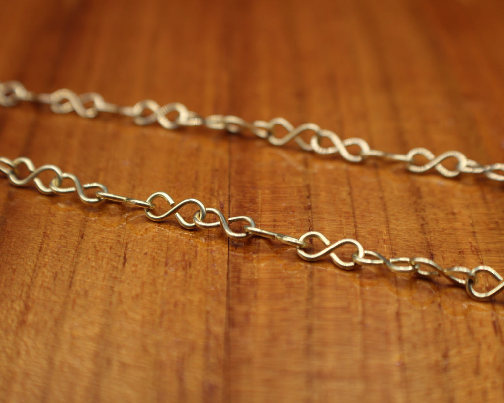 Handcrafted Jasper Necklace with Brass Infinity Chain, 18"