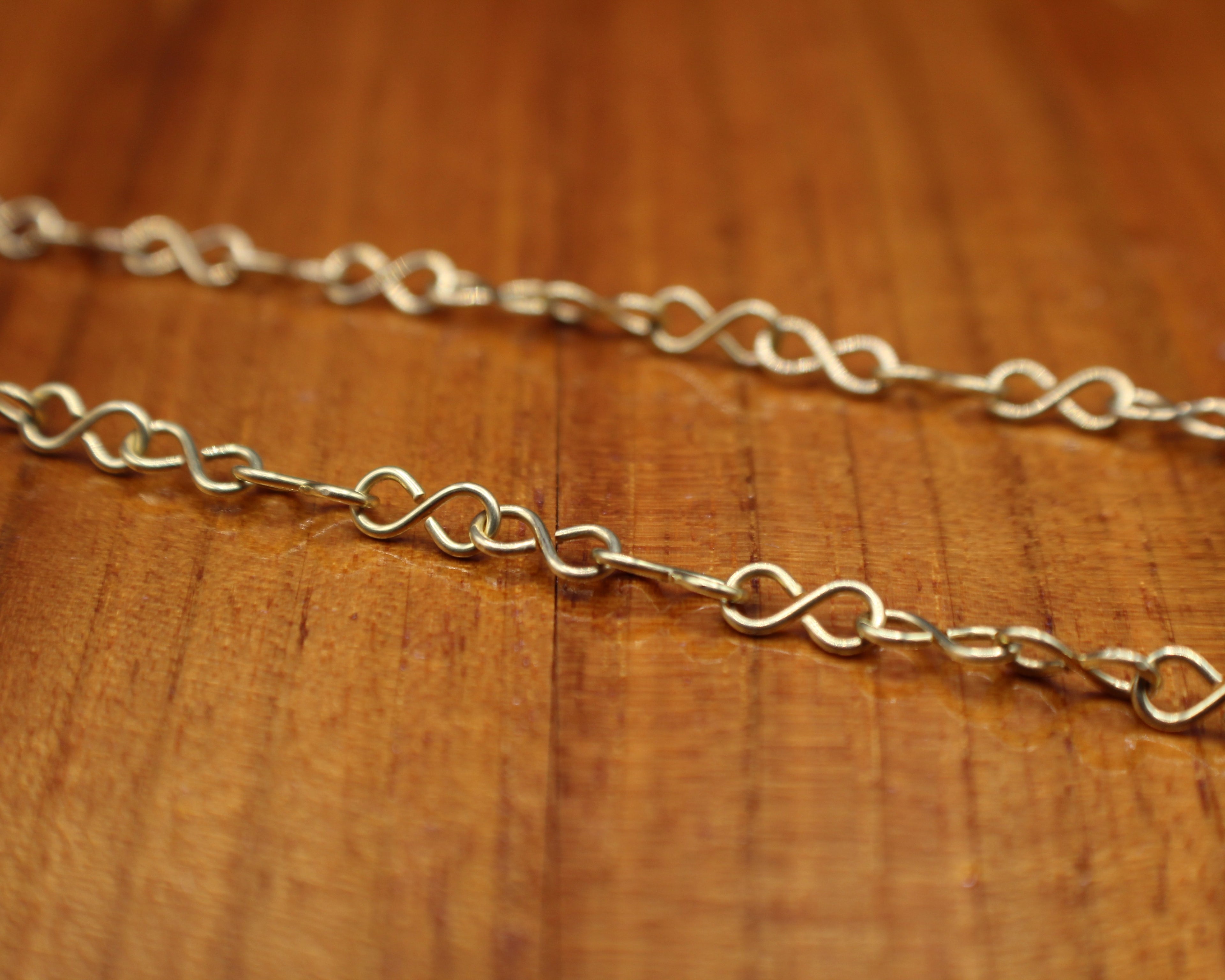 Handcrafted Jasper Necklace with Brass Infinity Chain, 18"
